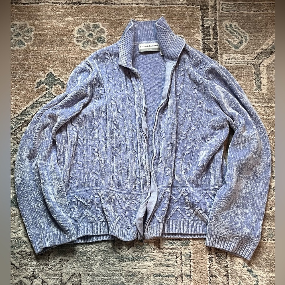 Alfred dunner blue sweater jacket